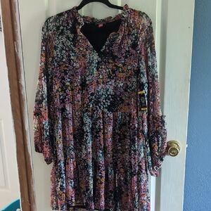 Vince Camuto Black Dress with Multicolor Floral Accents NWT Size Medium